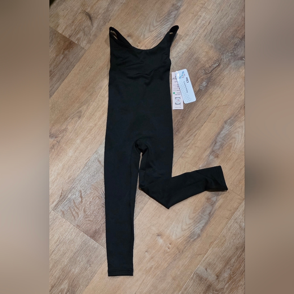 Body Wrappers Girls Black Sleeveless Bodysuit - Size 4 - 6 (015)